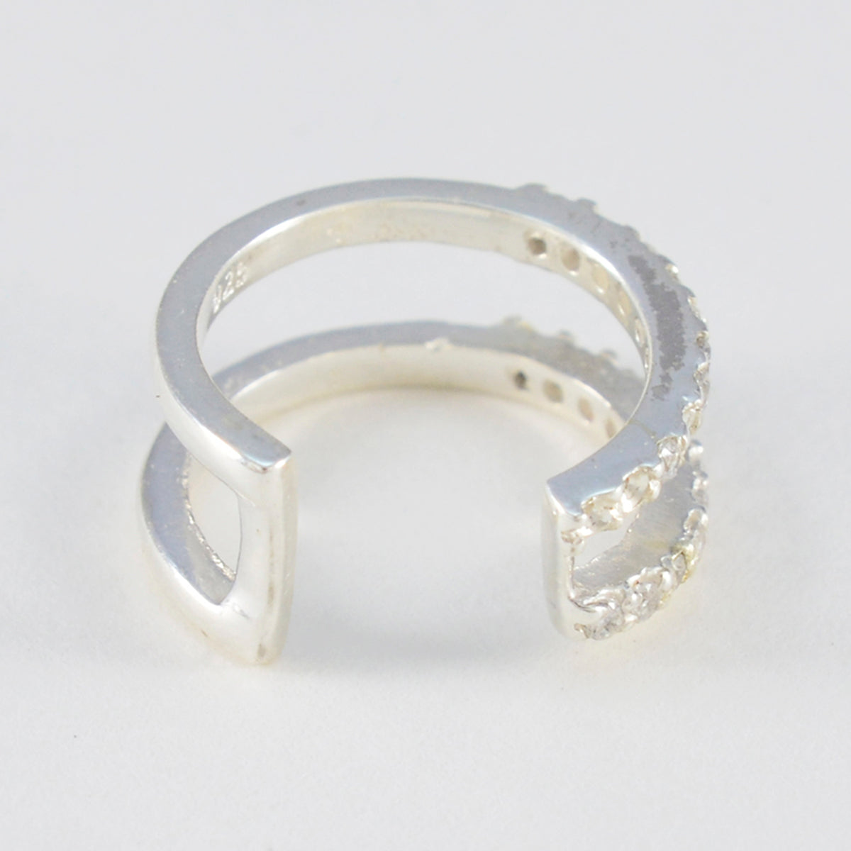 Cubic-Zirconia-French-Patricia-multiple-Stud-White-Silver-Earring