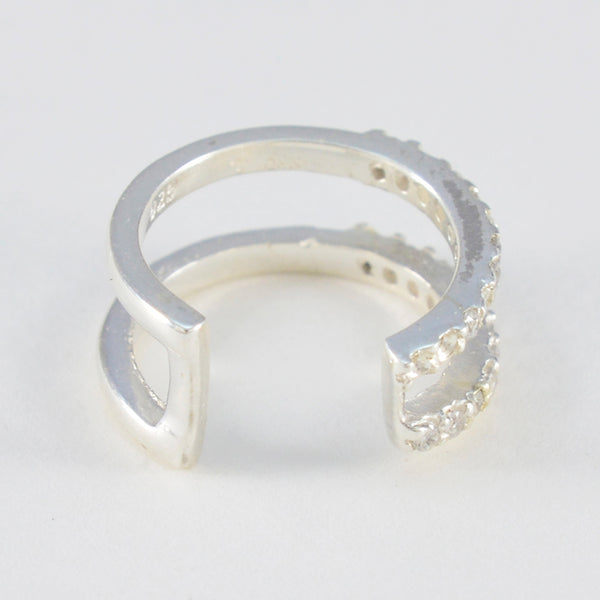 Cubic-Zirconia-French-Patricia-multiple-Stud-White-Silver-Earring