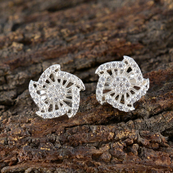 Cubic-Zirconia-American-Micaela-multiple-Stud-White-Silver-Earring