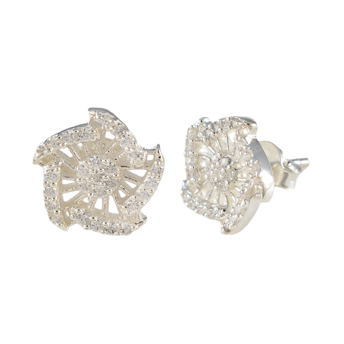 Cubic Zirconia American Micaela multiple Stud White Silver Earring Второстепенное изображение товара