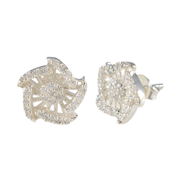 Cubic-Zirconia-American-Micaela-multiple-Stud-White-Silver-Earring