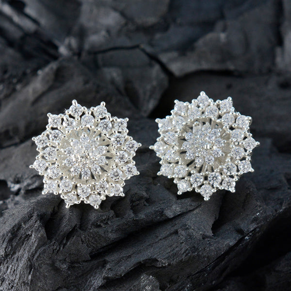 Cubic-Zirconia-American-Lourdes-multiple-Stud-White-Sterling-Silver-Earring