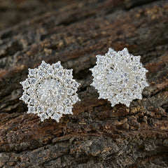 Cubic-Zirconia-American-Lourdes-multiple-Stud-White-Sterling-Silver-Earring