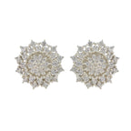 Cubic-Zirconia-American-Lourdes-multiple-Stud-White-Sterling-Silver-Earring