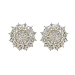 Cubic-Zirconia-American-Lourdes-multiple-Stud-White-Sterling-Silver-Earring