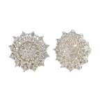 Cubic-Zirconia-American-Lourdes-multiple-Stud-White-Sterling-Silver-Earring