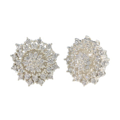 Cubic-Zirconia-American-Lourdes-multiple-Stud-White-Sterling-Silver-Earring