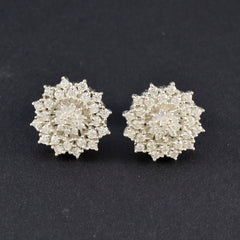 Cubic-Zirconia-American-Lourdes-multiple-Stud-White-Sterling-Silver-Earring