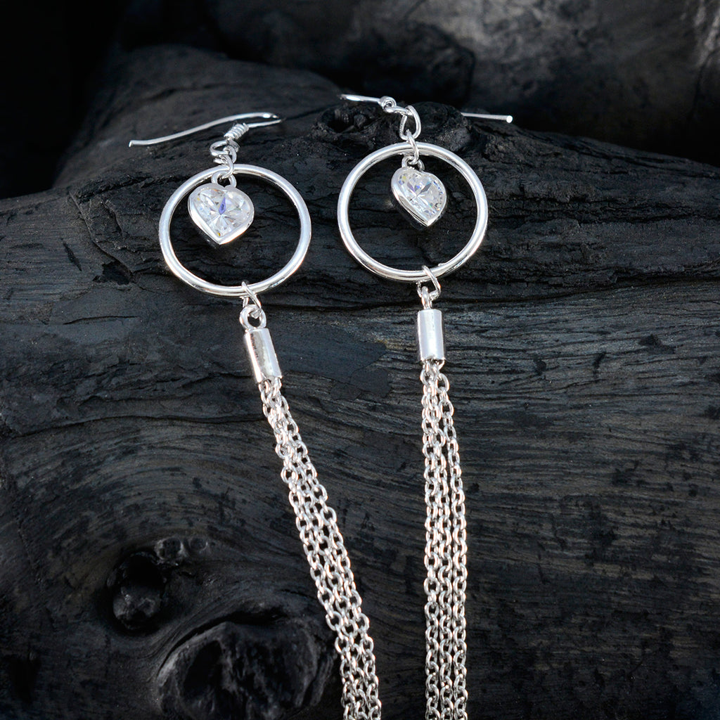 Cubic-Zirconia-American-Paula-multiple-Dangle-White-92.5-Silver-Earring