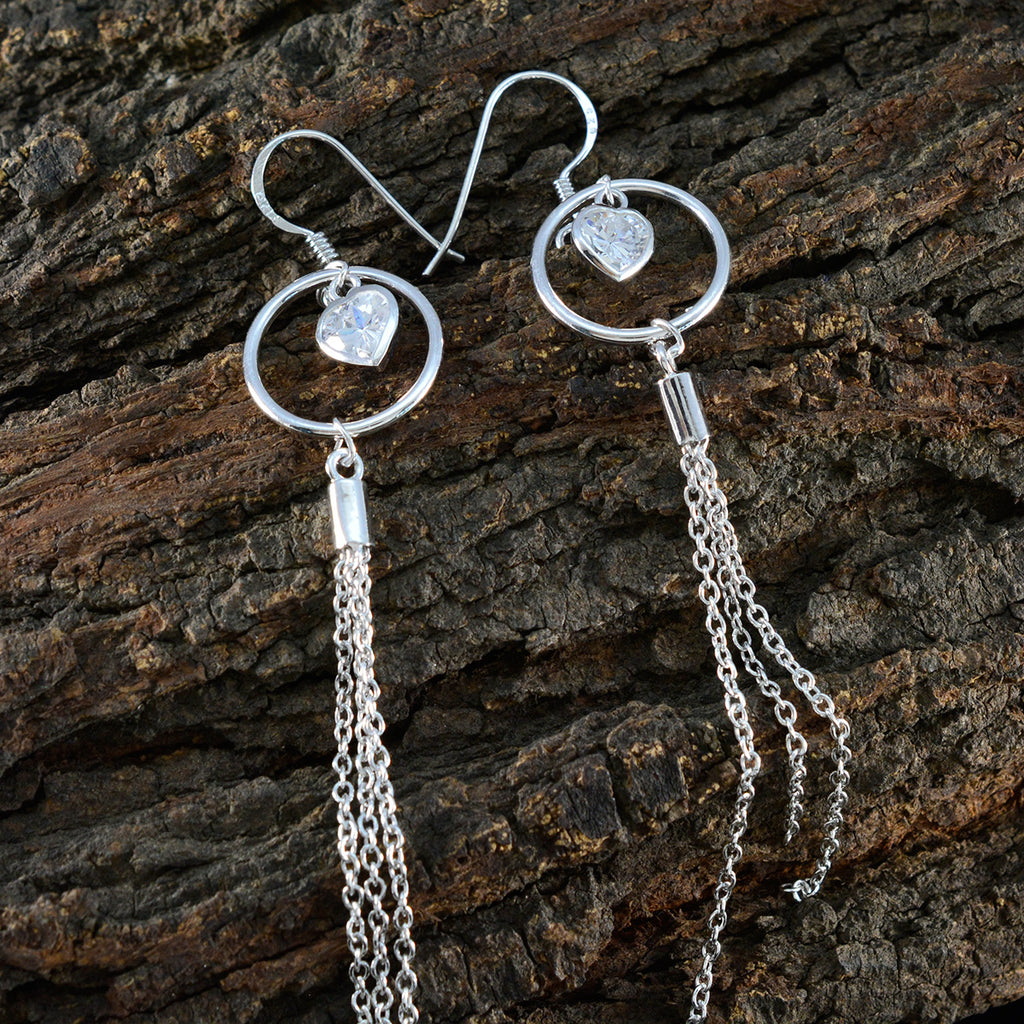 Cubic-Zirconia-American-Paula-multiple-Dangle-White-92.5-Silver-Earring