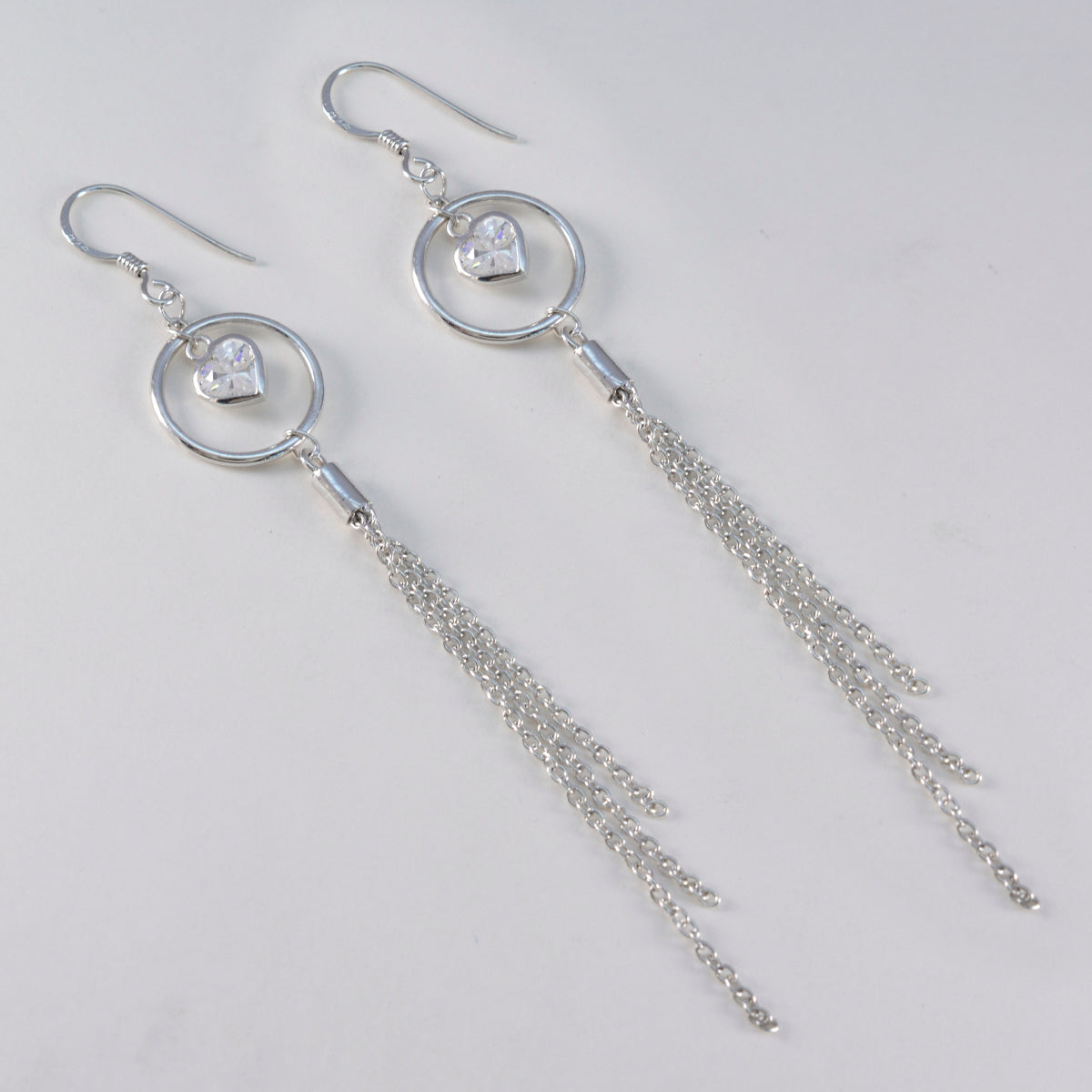 Cubic-Zirconia-American-Paula-multiple-Dangle-White-92.5-Silver-Earring
