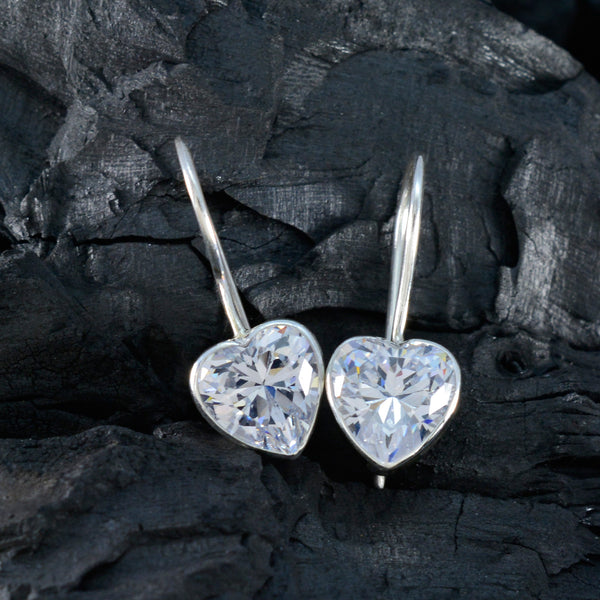 Cubic-Zirconia-Moroccan-Greta-Solitaire-Dangle-White-925-Sterling-Silver-Earring