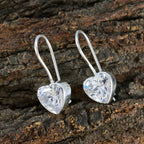 Cubic-Zirconia-Moroccan-Greta-Solitaire-Dangle-White-925-Sterling-Silver-Earring