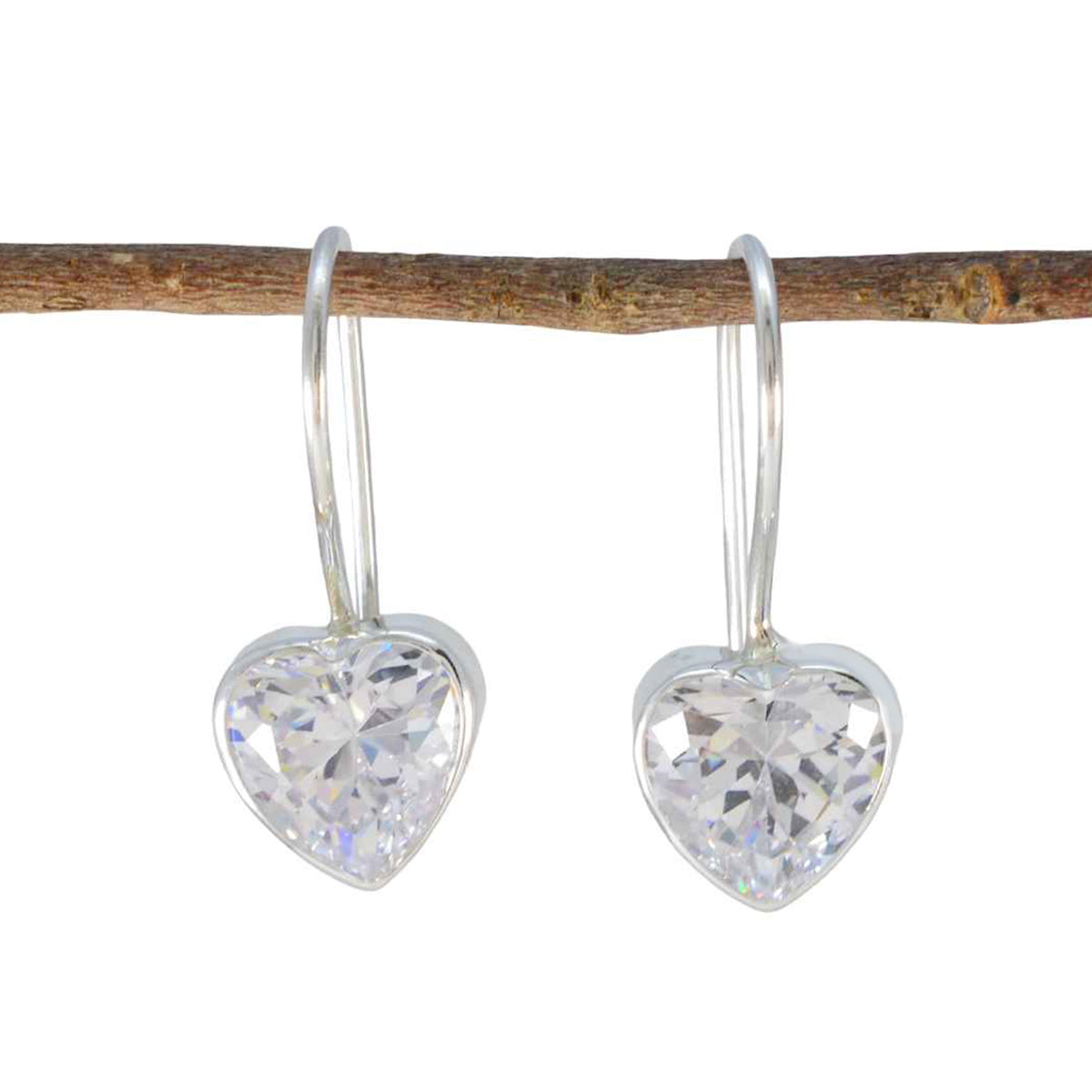 Cubic-Zirconia-Moroccan-Greta-Solitaire-Dangle-White-925-Sterling-Silver-Earring