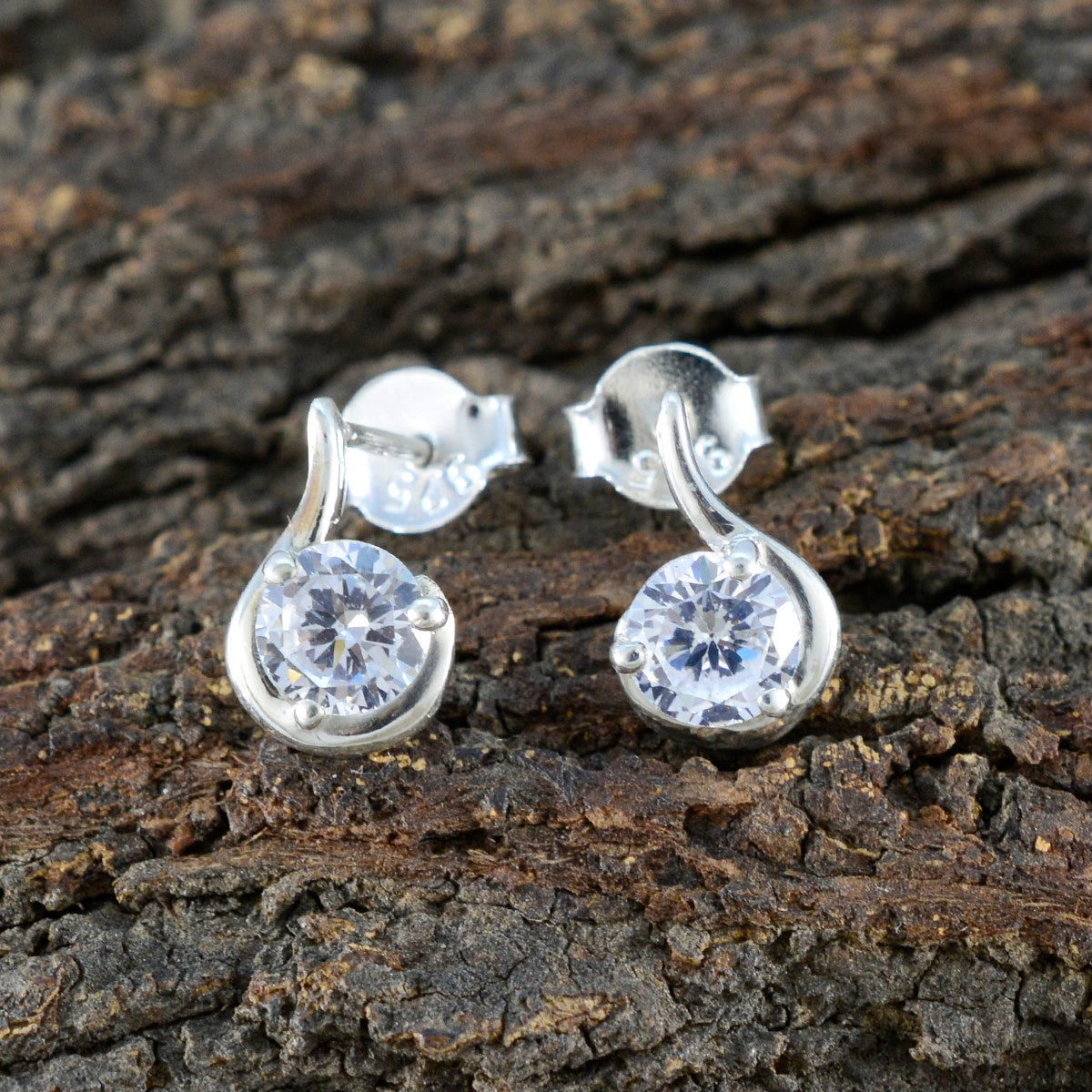 Cubic-Zirconia-American-Lourdess-multiple-Stud-White-92.5-Silver-Earring