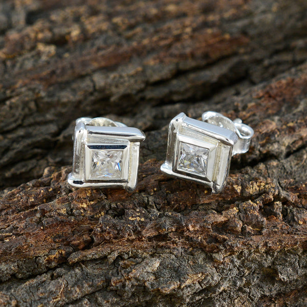 Cubic-Zirconia-German-Bruna-Solitaire-Stud-White-925-Silver-Earring