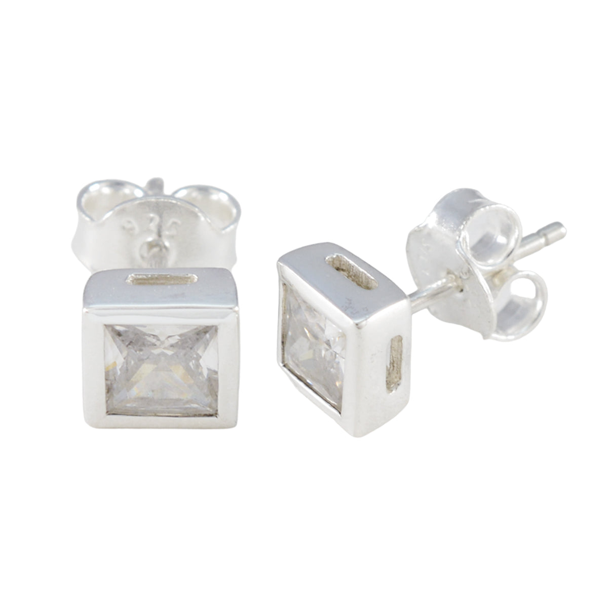 Afrikaanse Camila Solitaire Oorbel met Cubic Zirconia, Wit 92,5 Zilveren Oorbel Secundaire afbeelding