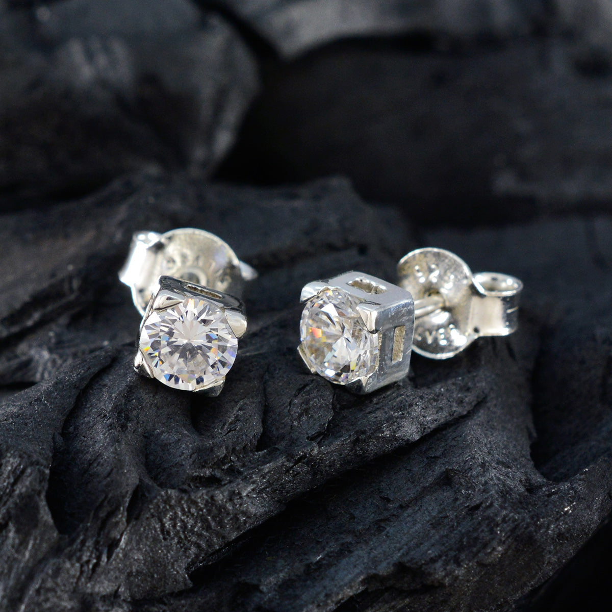 Cubic-Zirconia-Russian-Carla-Solitaire-Stud-White-925-Sterling-Silver-Earring