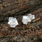 Cubic-Zirconia-Egyptian-Cecilia-Solitaire-Stud-White-Sterling-Silver-Earring