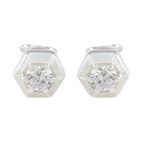 Cubic-Zirconia-Egyptian-Cecilia-Solitaire-Stud-White-Sterling-Silver-Earring