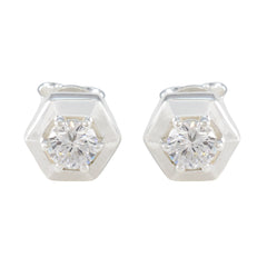 Cubic-Zirconia-Egyptian-Cecilia-Solitaire-Stud-White-Sterling-Silver-Earring