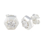 Cubic-Zirconia-Egyptian-Cecilia-Solitaire-Stud-White-Sterling-Silver-Earring