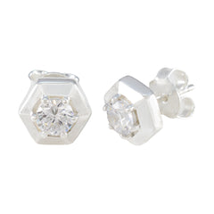 Cubic-Zirconia-Egyptian-Cecilia-Solitaire-Stud-White-Sterling-Silver-Earring