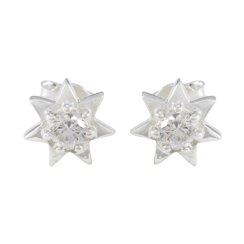 Cubic-Zirconia-American-Clara-Solitaire-Stud-White-925-Silver-Earring