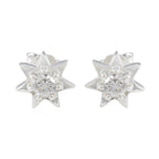 Cubic-Zirconia-American-Clara-Solitaire-Stud-White-925-Silver-Earring