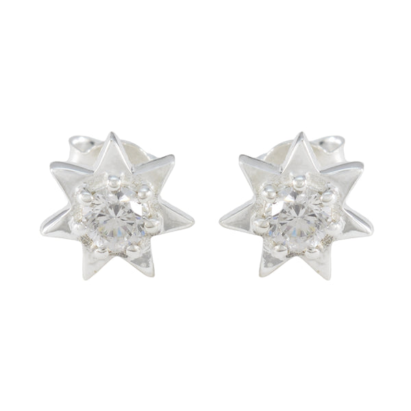Cubic-Zirconia-American-Clara-Solitaire-Stud-White-925-Silver-Earring