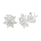 Cubic-Zirconia-American-Clara-Solitaire-Stud-White-925-Silver-Earring