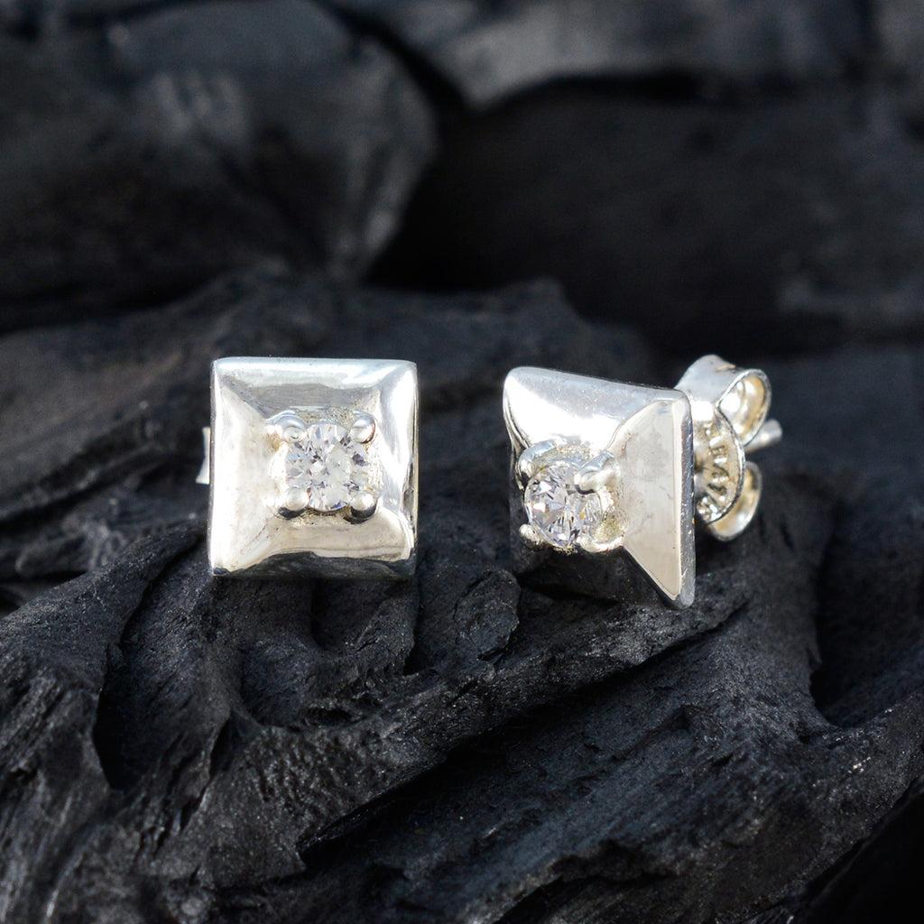 Zirkonia-Korean-Constanza-Solitär-Ohrstecker-Weiß-92,5-Silber-Ohrring