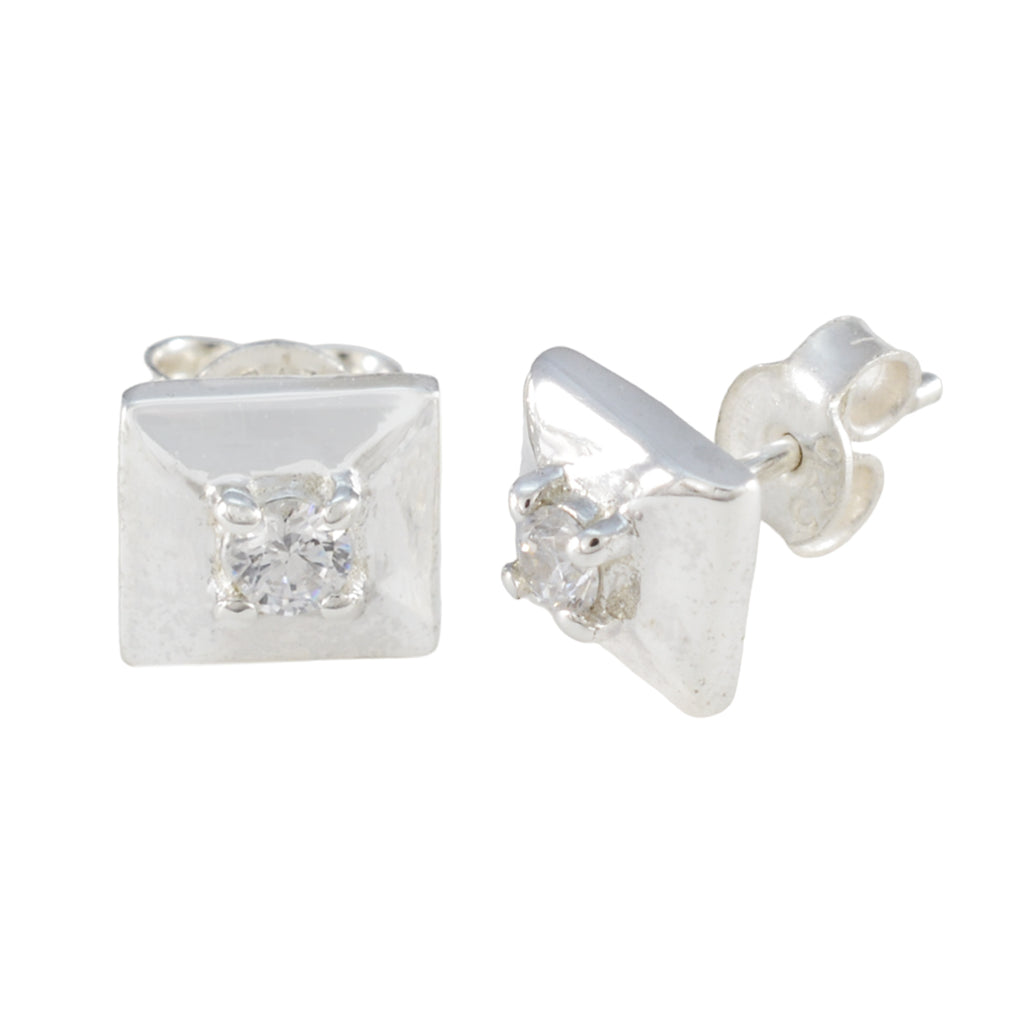 Zirkonia-Korean-Constanza-Solitär-Ohrstecker-Weiß-92,5-Silber-Ohrring