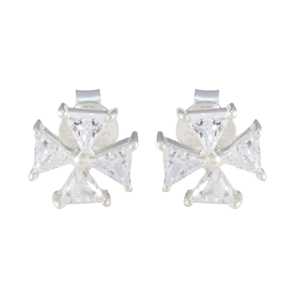 Cubic-Zirconia-Egyptian-Audrey-multiple-Stud-White-Silver-Earring
