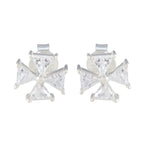 Cubic-Zirconia-Egyptian-Audrey-multiple-Stud-White-Silver-Earring