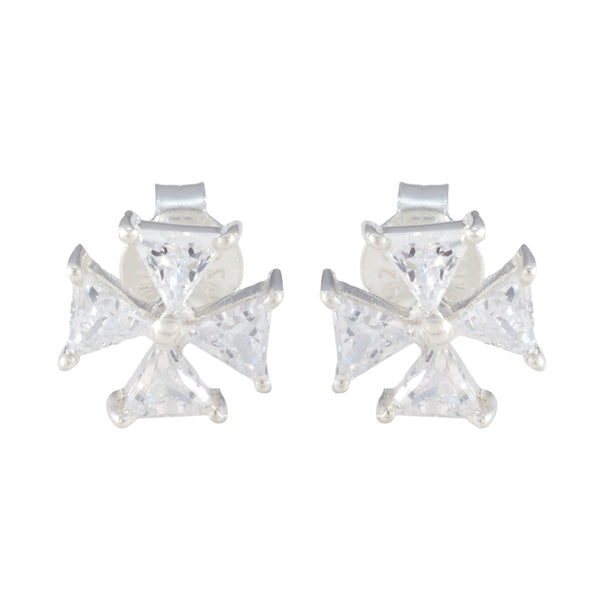 Cubic-Zirconia-Egyptian-Audrey-multiple-Stud-White-Silver-Earring