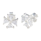 Cubic-Zirconia-Egyptian-Audrey-multiple-Stud-White-Silver-Earring