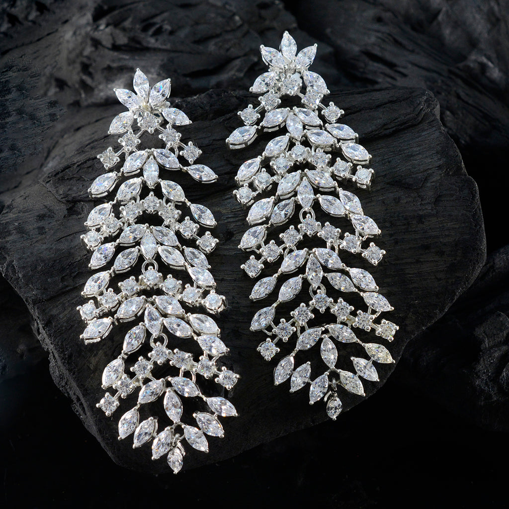 Cubic-Zirconia-Indian-Araya-multiple-Stud-White-925-Sterling-Silver-Earring