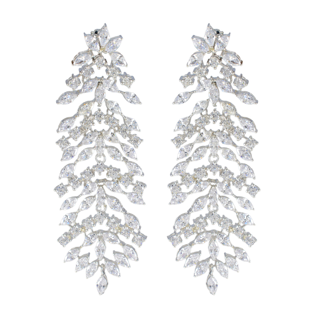Cubic-Zirconia-Indian-Araya-multiple-Stud-White-925-Sterling-Silver-Earring Главное изображение товара