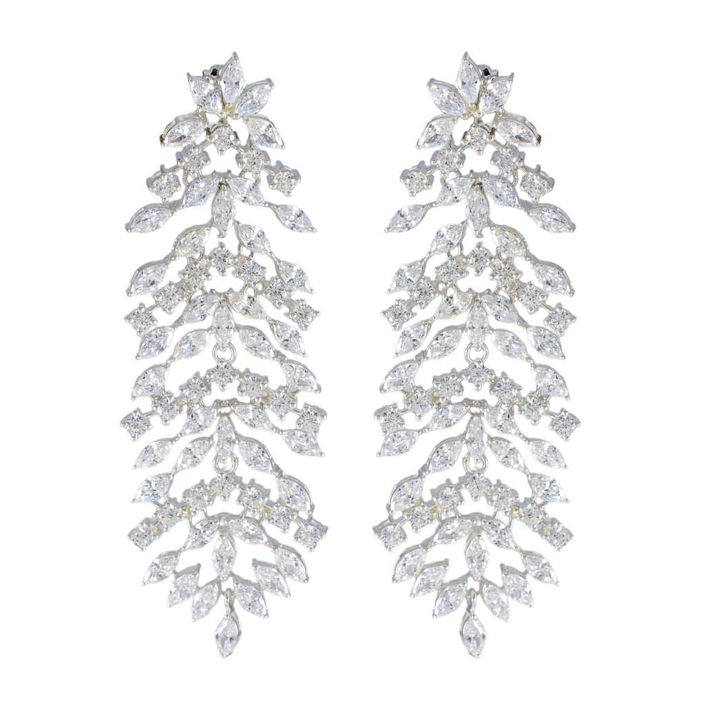 Cubic-Zirconia-Indian-Araya-multiple-Stud-White-925-Sterling-Silver-Earring