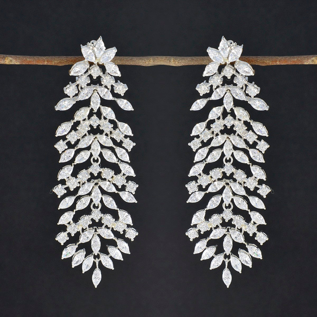 Cubic Zirconia Indian Araya multiple Stud White 925 Sterling Silver Earring Второстепенное изображение товара