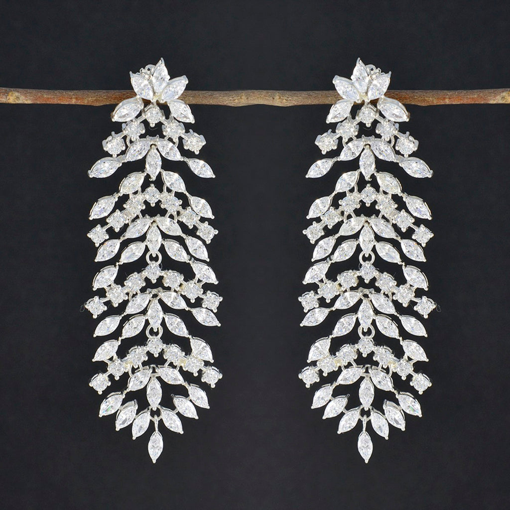 Cubic-Zirconia-Indian-Araya-multiple-Stud-White-925-Sterling-Silver-Earring