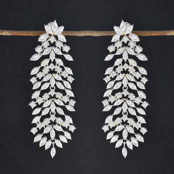Cubic-Zirconia-Indian-Araya-multiple-Stud-White-925-Sterling-Silver-Earring