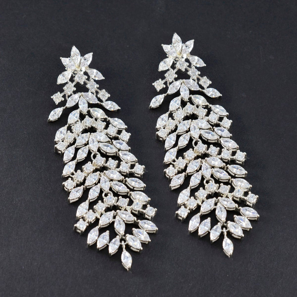 Cubic-Zirconia-Indian-Araya-multiple-Stud-White-925-Sterling-Silver-Earring