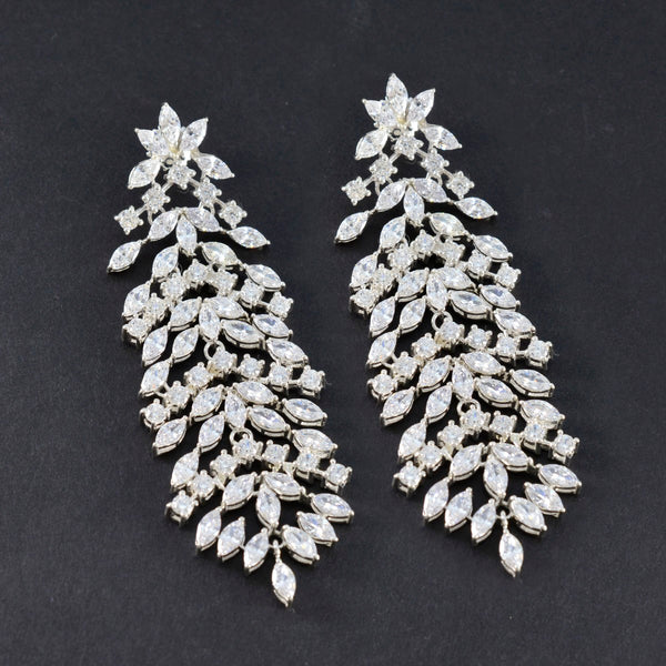 Cubic-Zirconia-Indian-Araya-multiple-Stud-White-925-Sterling-Silver-Earring