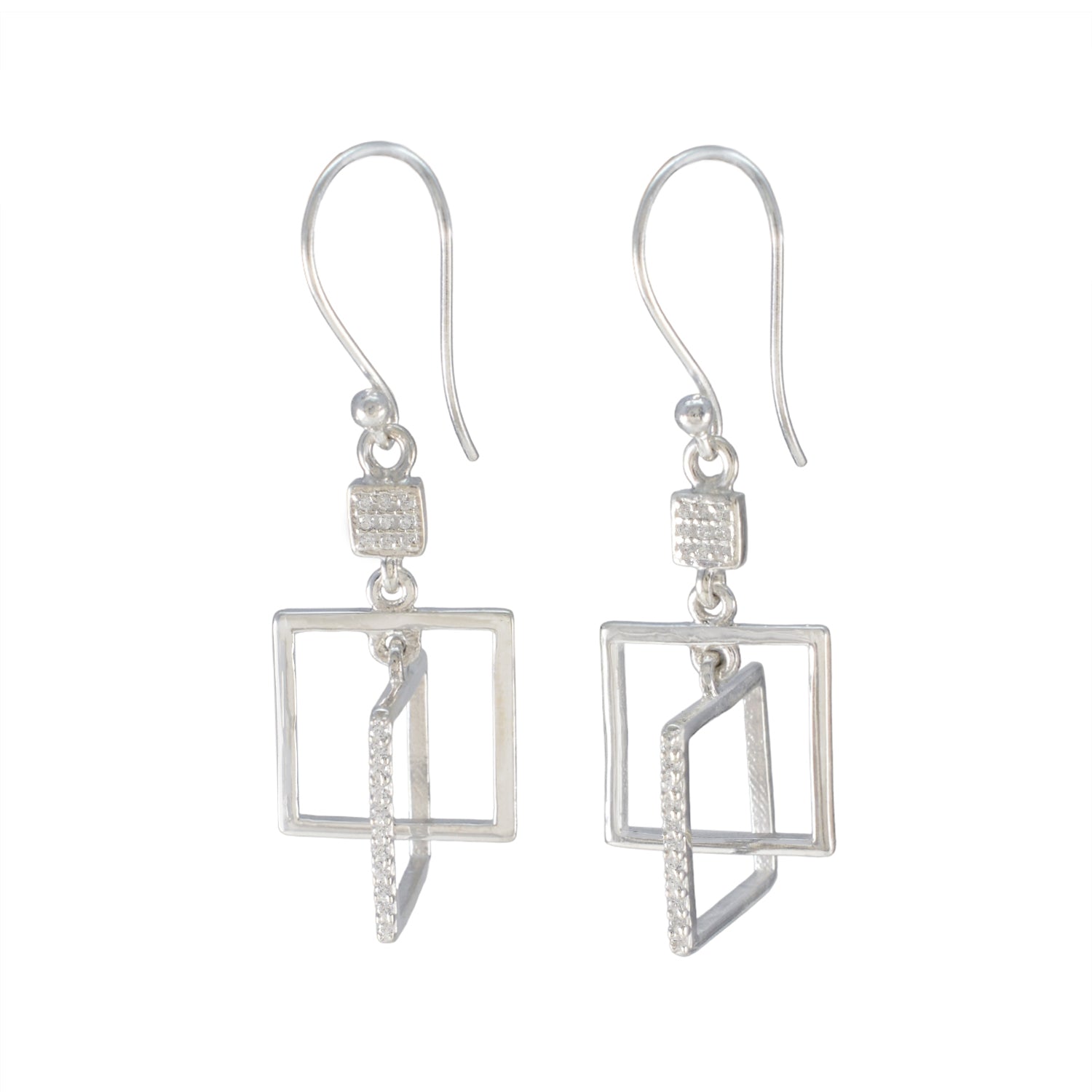 Cubic-Zirconia-Moroccan-Agustina-multiple-Dangle-White-92.5-Silver-Earring