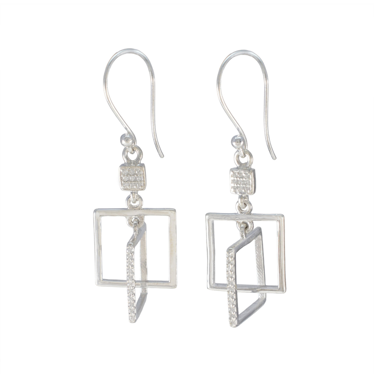 Cubic-Zirconia-Moroccan-Agustina-multiple-Dangle-White-92.5-Silver-Earring