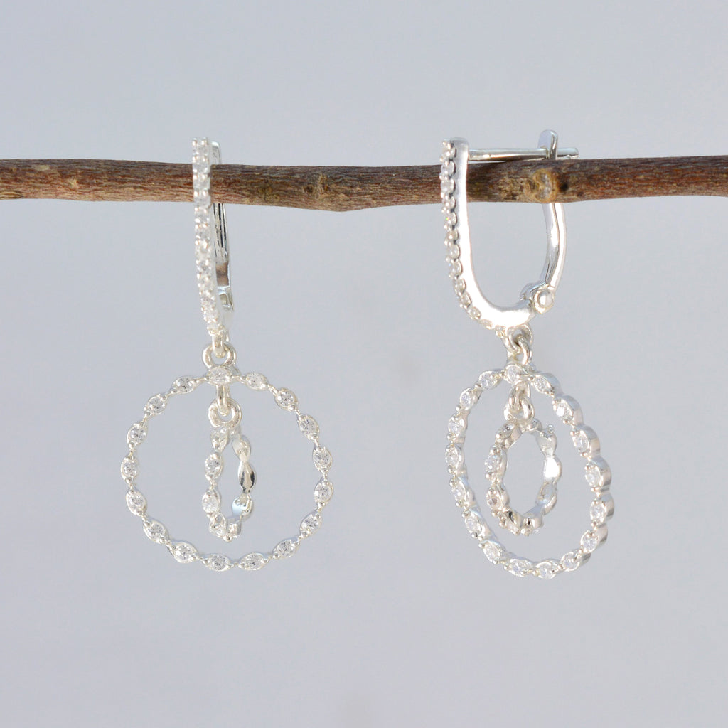 Cubic-Zirconia-American-Amanda-multiple-Stud-White-Silver-Earring