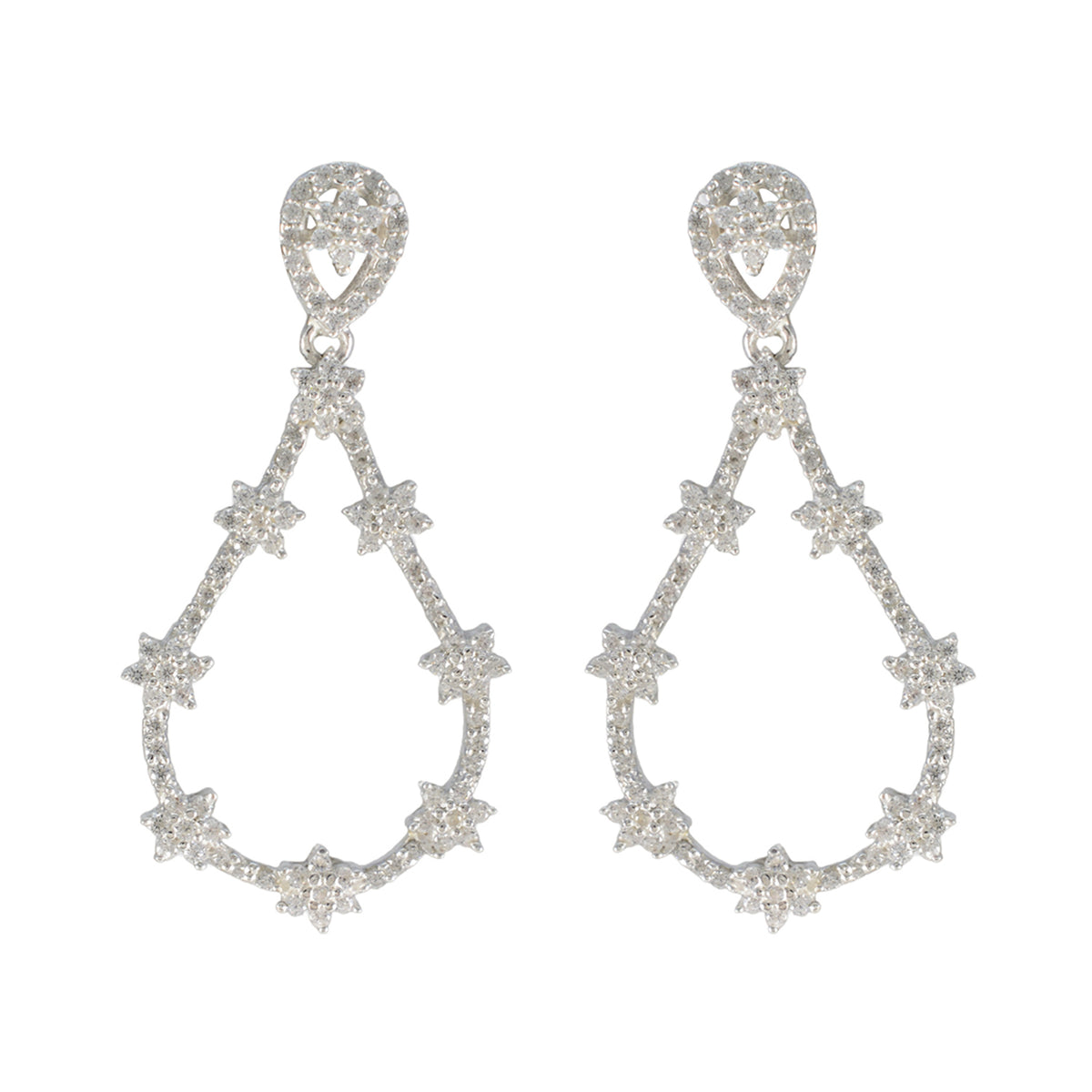 Cubic-Zirconia-Japanese-Andrea-multiple-Stud-White-925-Silver-Earring