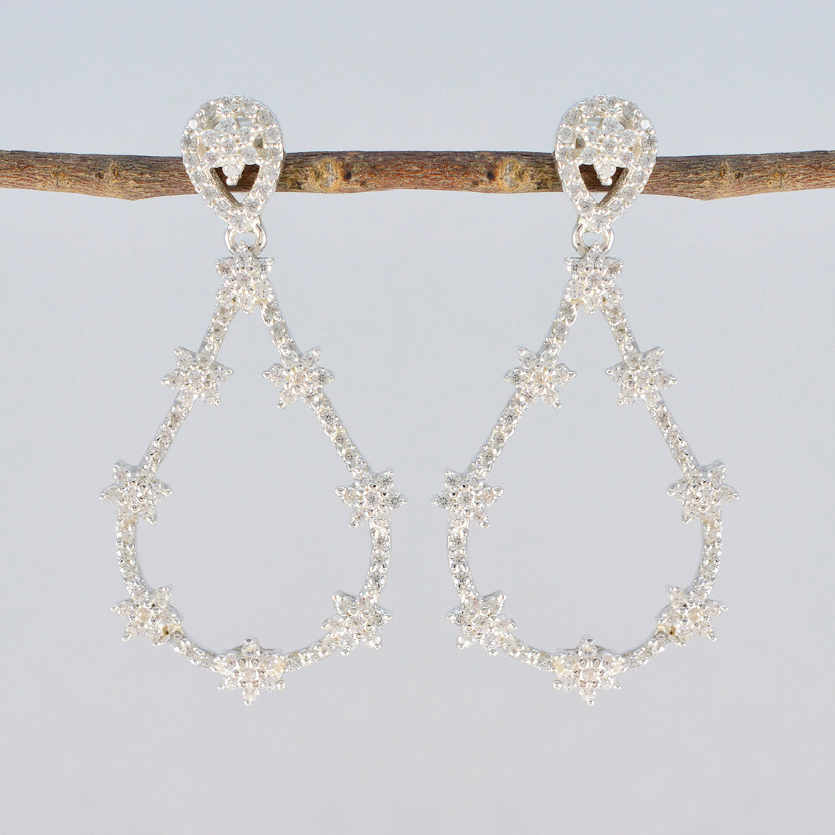 Cubic-Zirconia-Japanese-Andrea-multiple-Stud-White-925-Silver-Earring